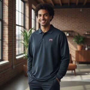 Under Armour XXL Mens Long Sleeve Polo Shirt Mississippi State Bulldogs
